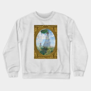 MONET - Claude Monet's Madame Monet and Her Son (1875) by Claude Monet Portrait GOLD FRAME PORTRAIT Crewneck Sweatshirt